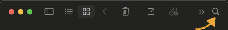 Search Feature Icon in Mac Memo App