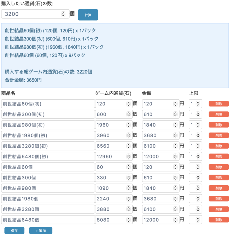 最適化の例